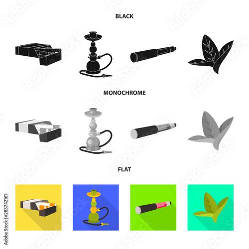 Vector illustration of accessories and harm icon. Set of accessories and euphoria stock symbol for web.