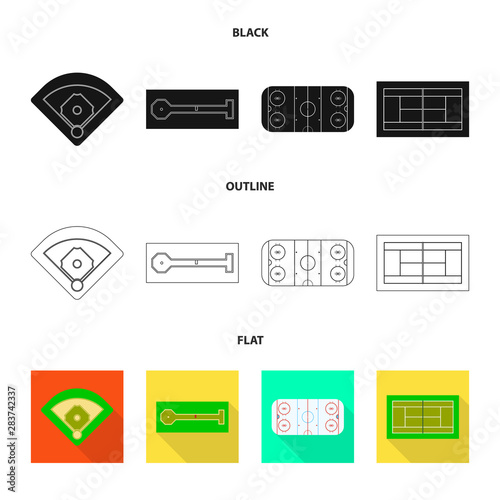 Vector design of scheme and construction symbol. Set of scheme and bullring vector icon for stock.