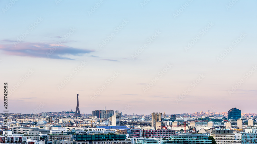 View of Paris in the evening