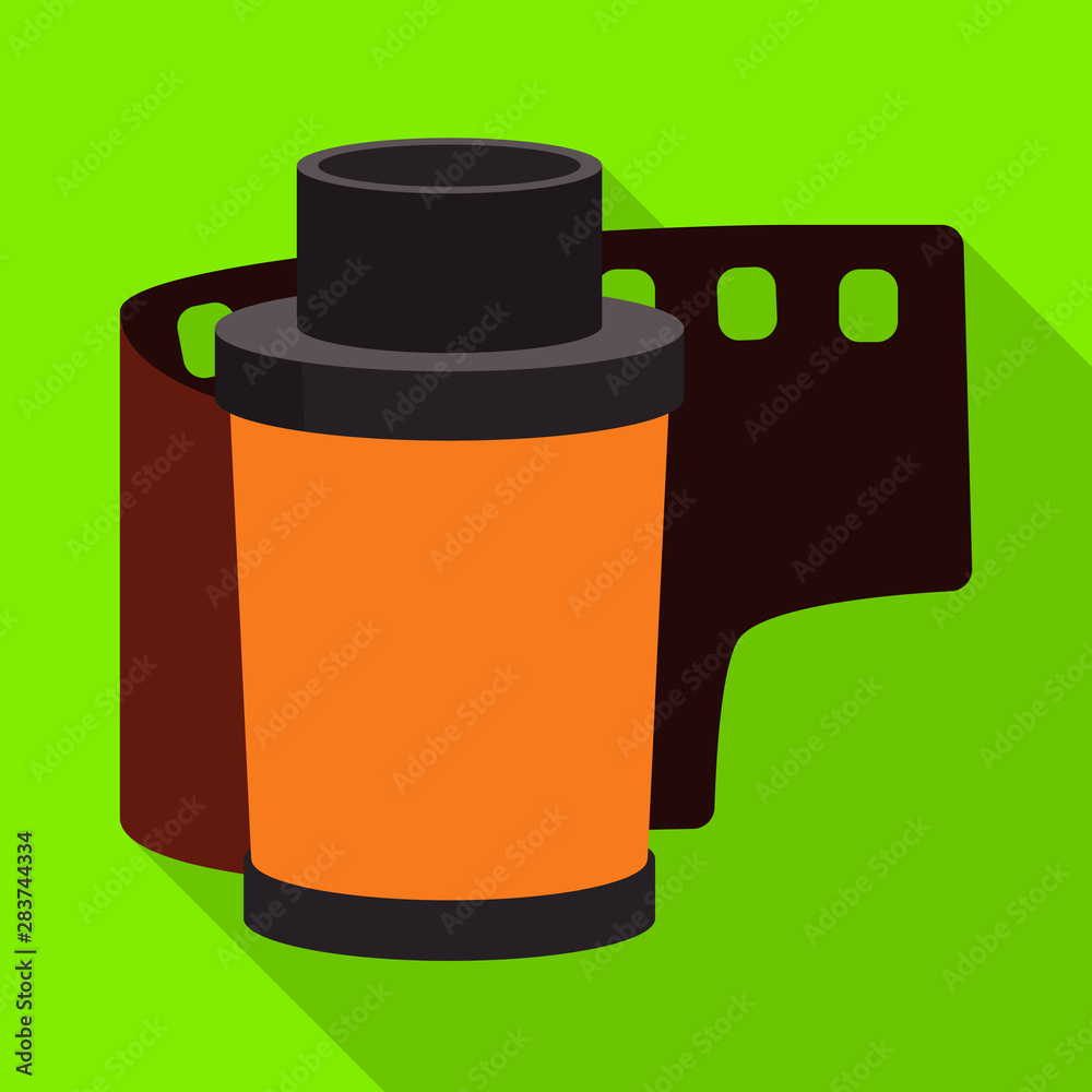 Isolated object of roll and camera icon. Set of roll and projection stock vector illustration. Isolated object of roll and camera icon. Set of roll and projection stock vector illustration.