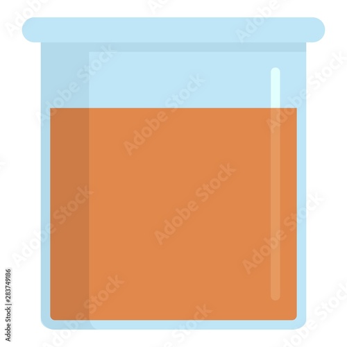 Red flask pot icon. Flat illustration of red flask pot vector icon for web design