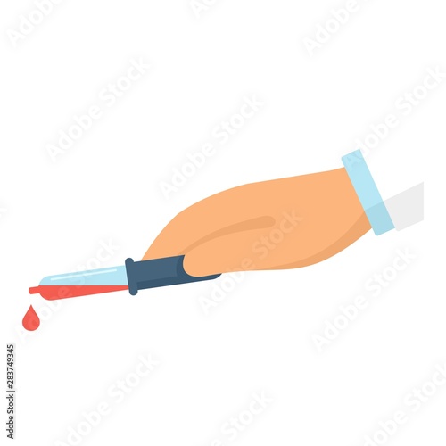 Blood dropper icon. Flat illustration of blood dropper vector icon for web design