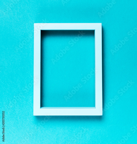 Top view blue decorative frame