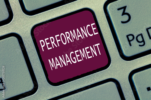 Text sign showing Performance Management. Conceptual photo Improve Employee Effectiveness overall Contribution. photo