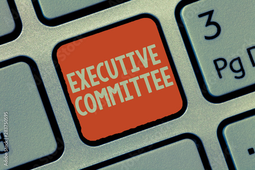 Word writing text Executive Committee. Business concept for Group of Directors appointed Has Authority in Decisions.