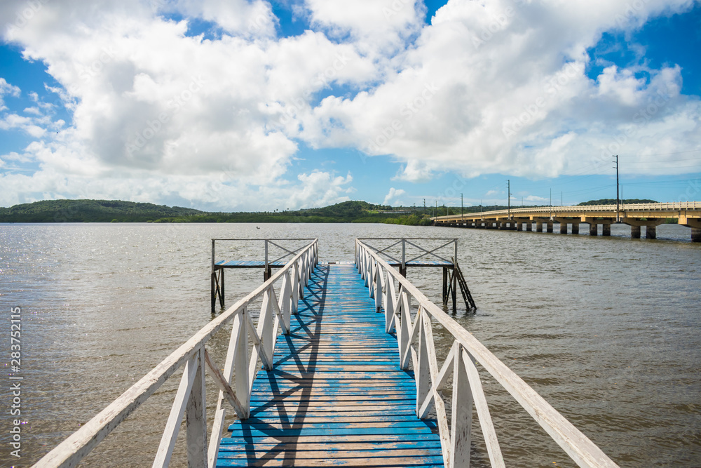 Pier on the Santa Cruz Canal in Itapissuma - Pernambuco, Brazil