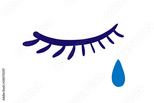 Lashes hand tear hand drawn vector illustration in cartoon style. Minimalism