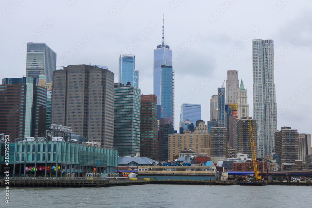 Skyscrapers at Manhattan Island, New York, the US