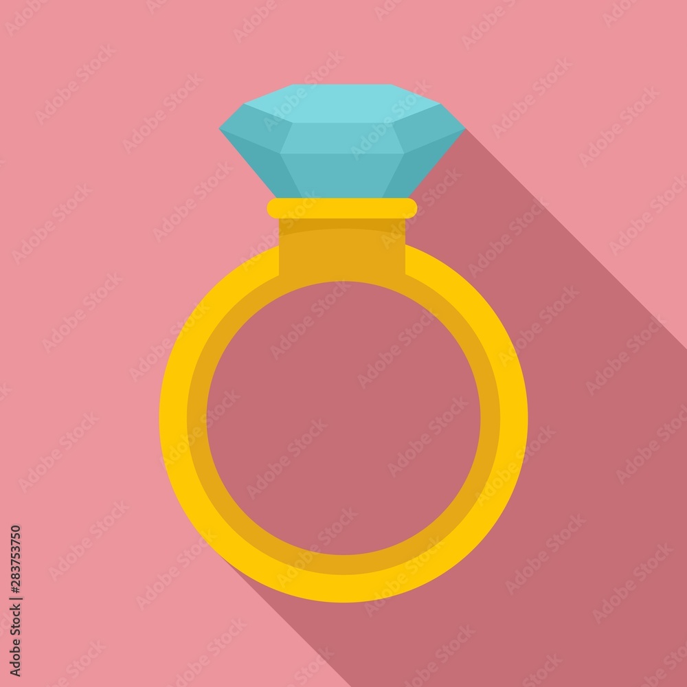 Crystal ring icon. Flat illustration of crystal ring vector icon for web design Crystal ring icon. Flat illustration of crystal ring vector icon for web design