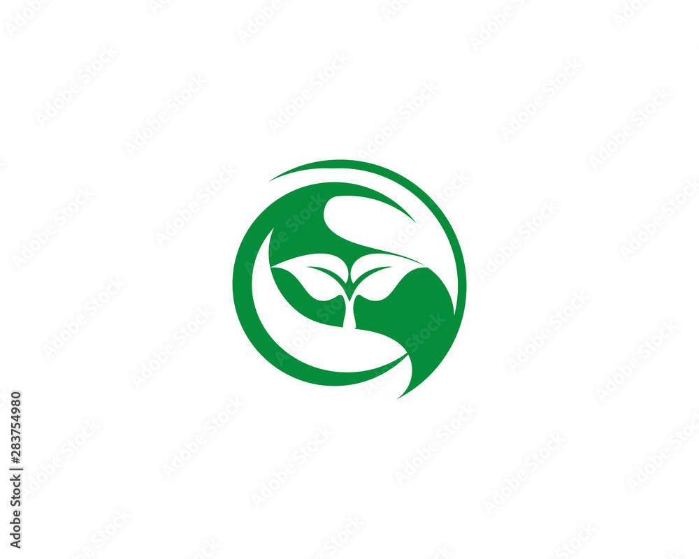 Green leaf ecology nature element vector icon Green leaf ecology nature element vector icon