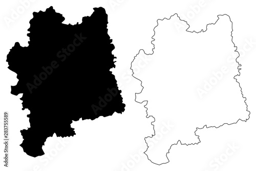 Bild auf Leinwand Vastmanland County (Counties of Sweden, Kingdom of Sweden) map vector illustrati
