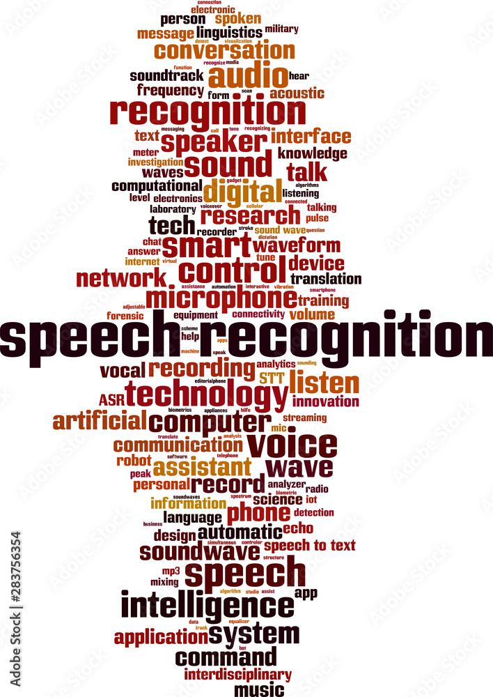 Speech recognition word cloud