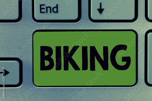 Wallpaper Mural Text sign showing Biking. Conceptual photo ride bicycle or motorcycle Delievering package Individual Sport. Torontodigital.ca