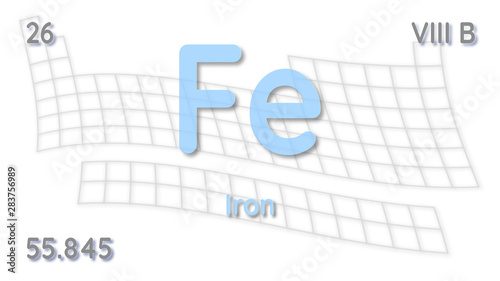 Iron chemical element  physics and chemistry illustration backdrop