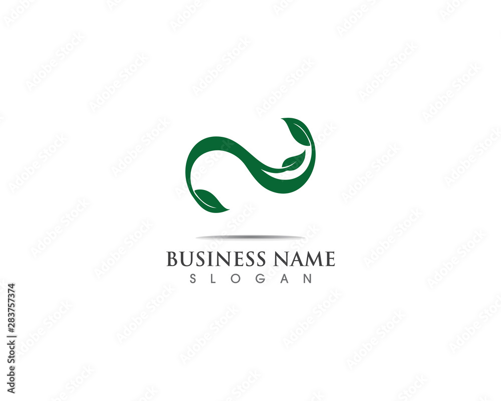 Fototapeta premium Green leaf ecology nature element vector icon