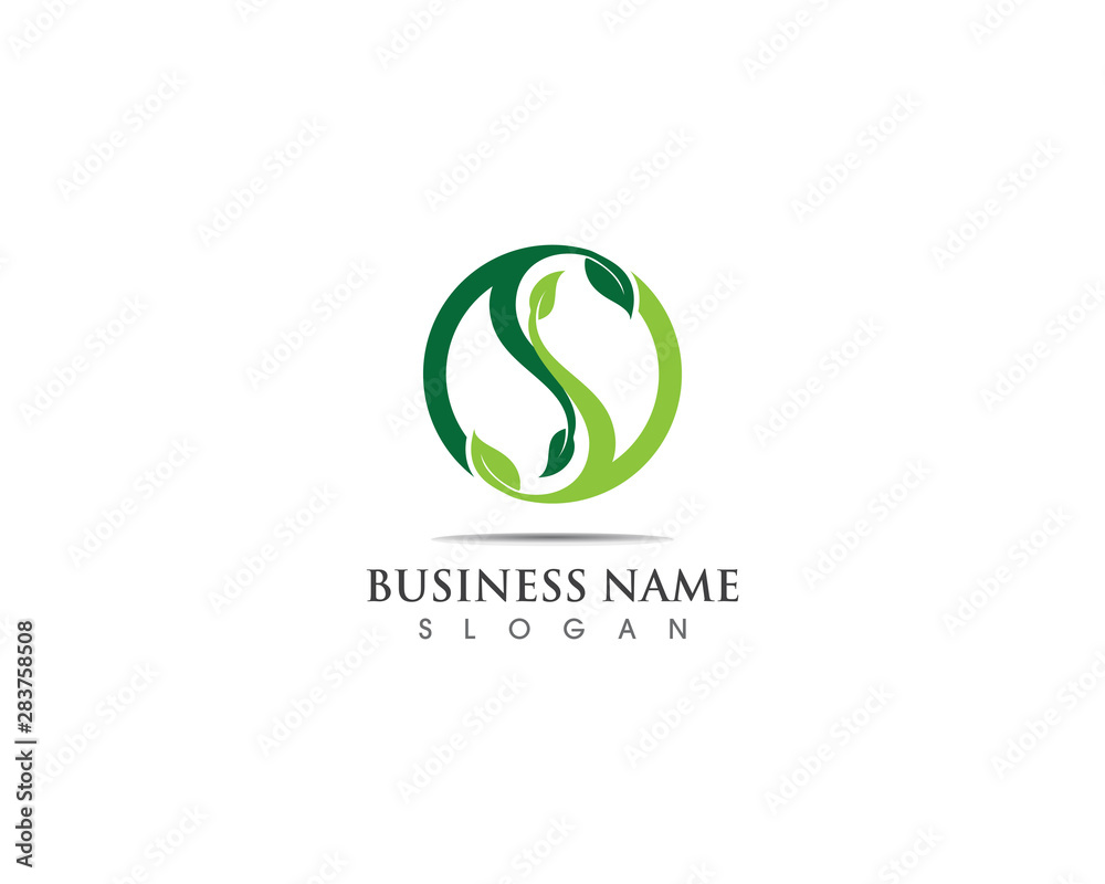 green leaf letter s logo vector green leaf letter s logo vector