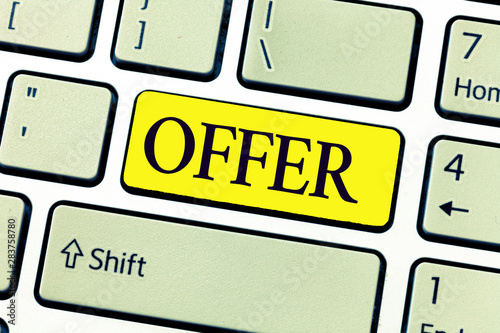 Fotografie Handwriting text writing Offer