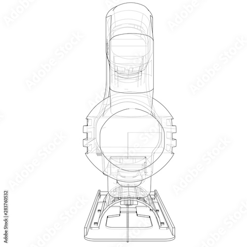 Outline Jig saw. Vector