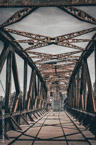 Old railway bridge over the Elbe in Magdeburg, Germany © RAW Digital Studio