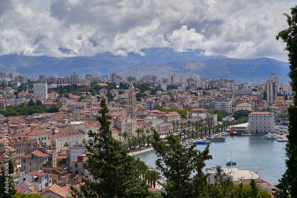 Panoramic  of Split city. Croatia
