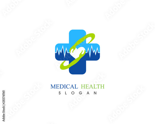 Health medical logo template vector illustration design