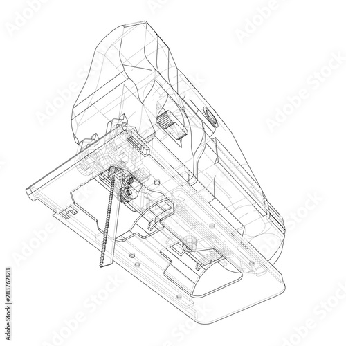 Outline Jig saw. Vector