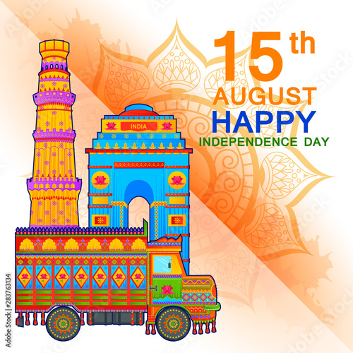 15th August Independence of India tricolor background in vector