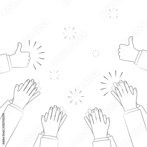 Human hands clapping. applauding hands. vector illustration in flat style.