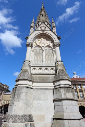 Birmingham UK landmark. Chamberlain Square. City in England.