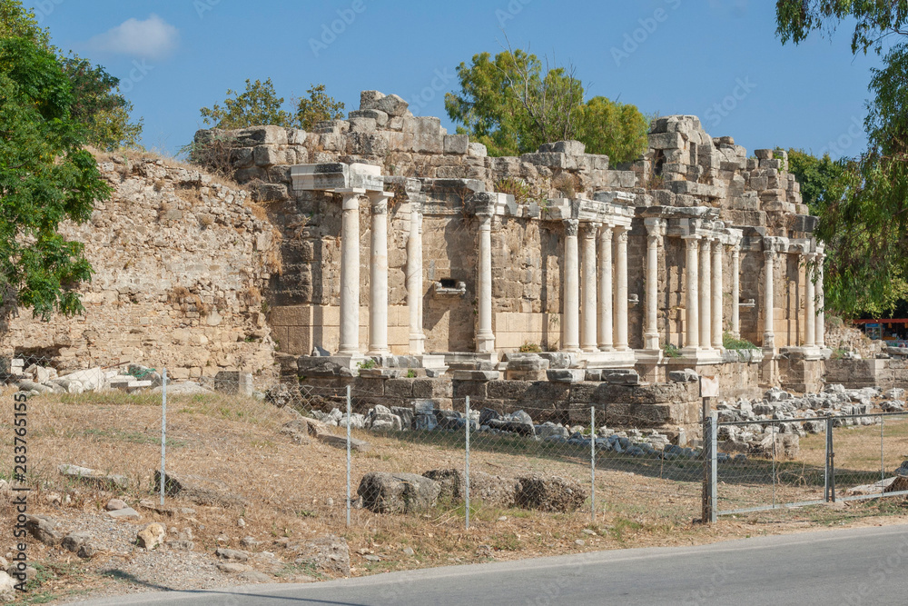 ancient ruins in the Side of Turkey
