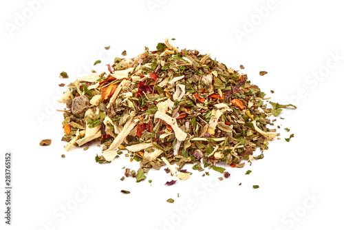 Fototapeta Naklejka Na Ścianę i Meble -  Mix of herbs and spices, Italian spices, isolated on white background