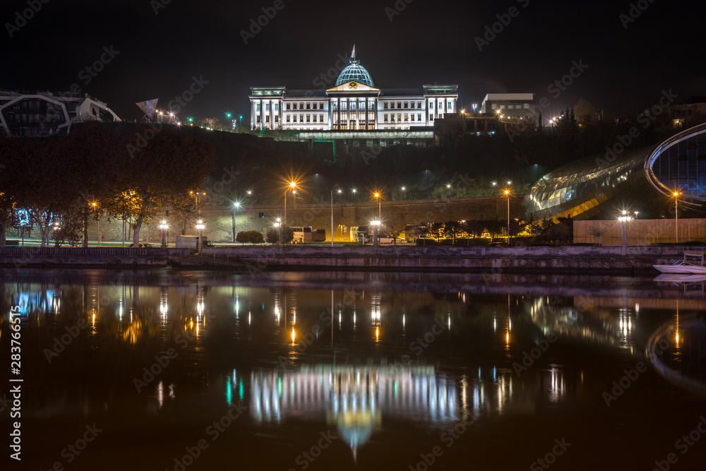 Night view of Former President Palace. Tbilisi; Georgia.