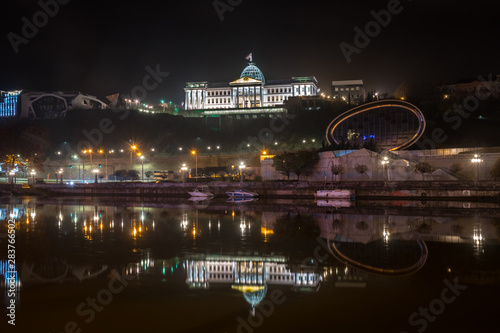 Night view of Former President Palace. Tbilisi, Georgia.