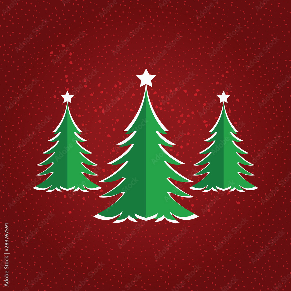 Merry christmas,Snow forest. pines in winter and mountain Paper vector Illustration Merry christmas,Snow forest. pines in winter and mountain Paper vector Illustration