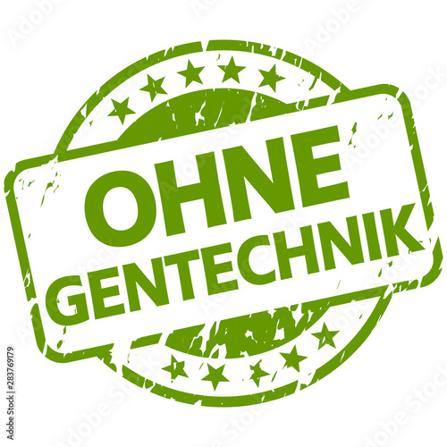green stamp with Banner without genetic technology (in german)