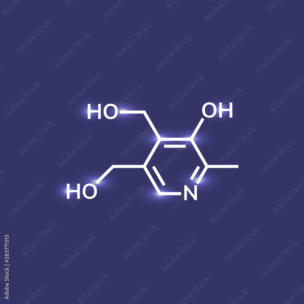 Pyrodoxine or vitamin B6 chemical formula
