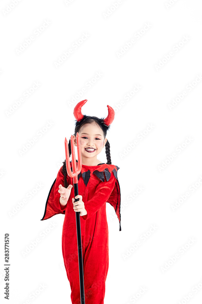 girl in a halloween fancy dress devil girl in a halloween fancy dress devil