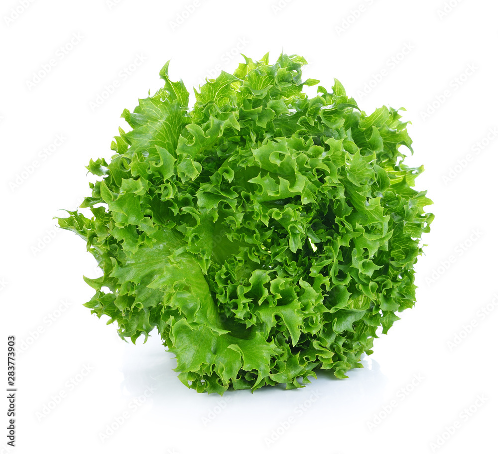 Fresh green lettuce leafs isolated on white background Fresh green lettuce leafs isolated on white background