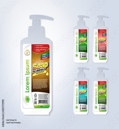 Liquid soap bottle design template
