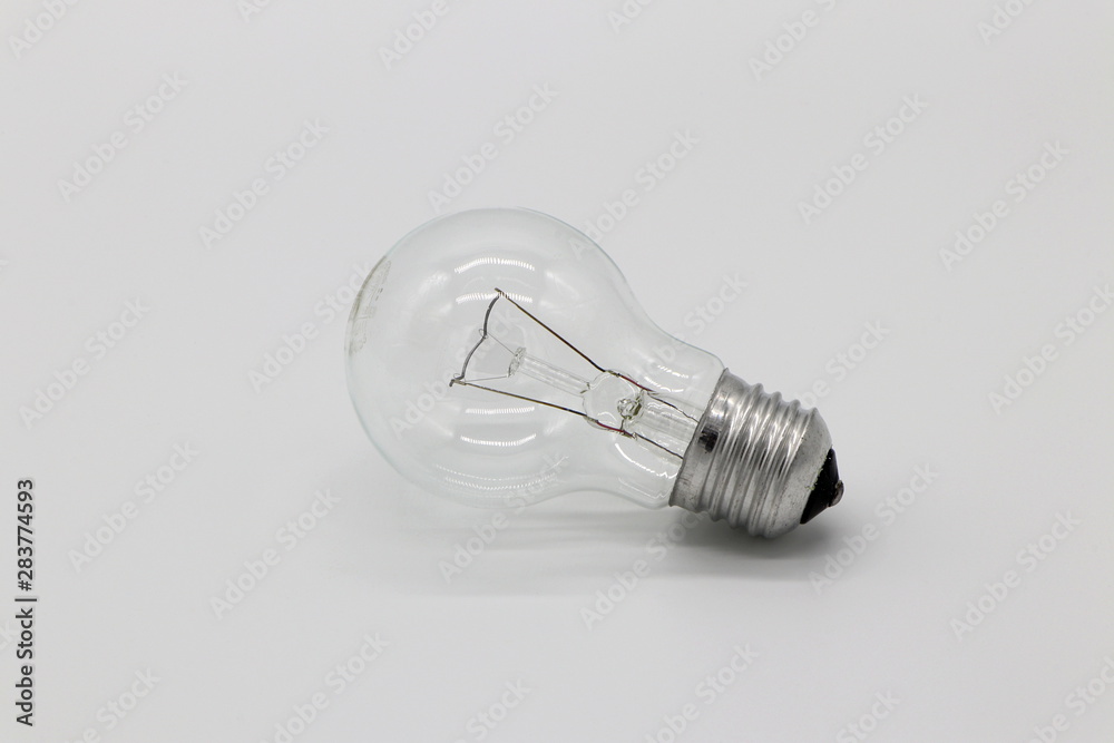 Light bulb isolated on white background as closeup with copy space Light bulb isolated on white background as closeup with copy space