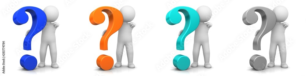 question mark 3d research sign 3d symbol icon set blue orange silver gray colored white stick figure asking thinking man learning person question mark 3d research sign 3d symbol icon set blue orange silver gray colored white stick figure asking thinking man learning person