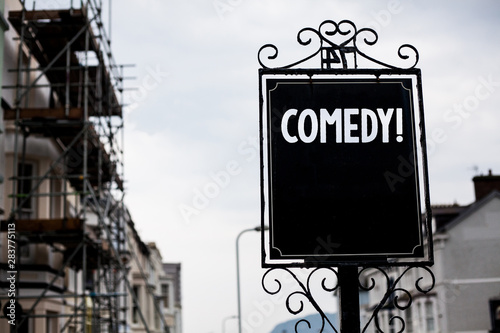 Canvas Print Writing note showing Comedy Call