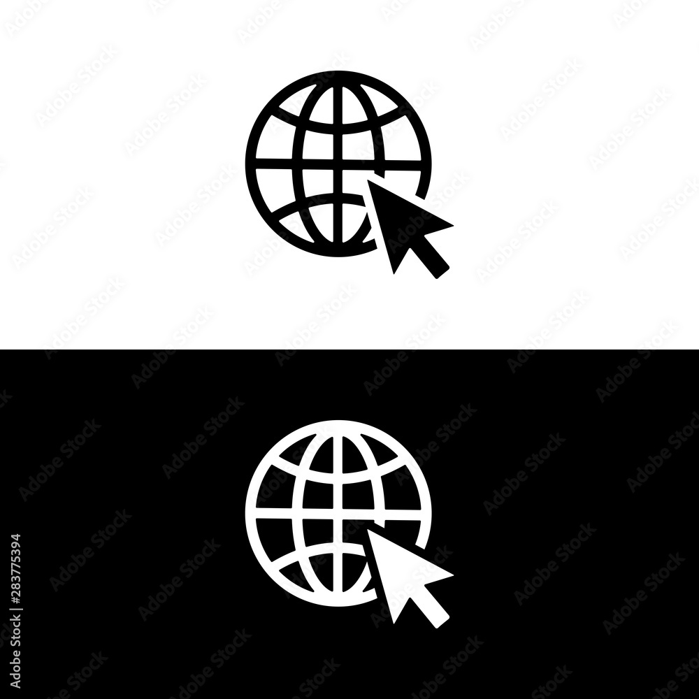 Fototapeta premium World Internet icon, Go to web icon symbol vector. web icon vector