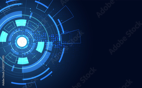 Modern Abstract technology concept communication circle digital circuits on blue background and innovation hi tech future design background,vector illustration