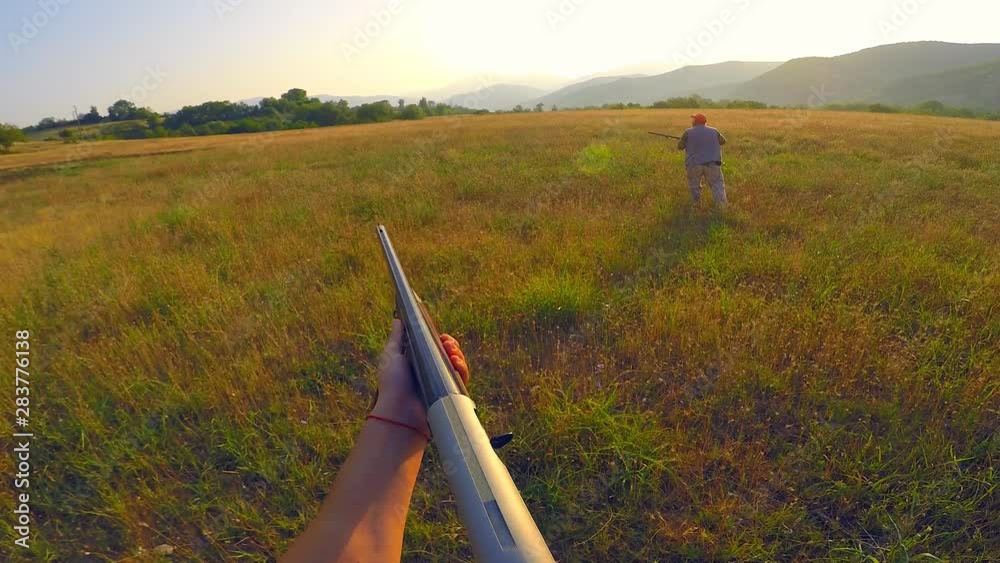 hunter with a bird hunting rifle