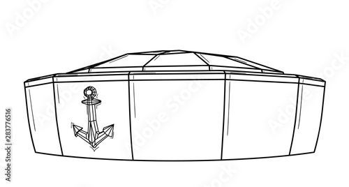 Marine cap with anchor symbol