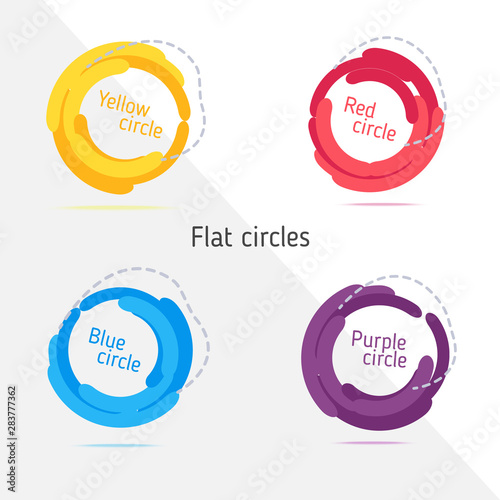 Color flat circles set. Vector illustration.