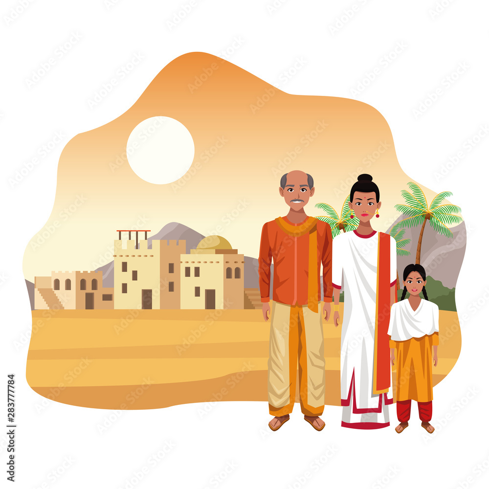 indian family india cartoon