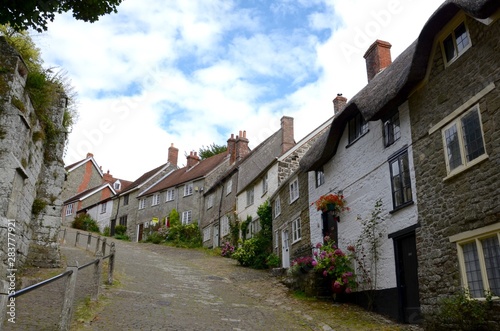Gold Hill, Shaftesbury, England is famous for being the location of the Hovis bread advert. © chris148