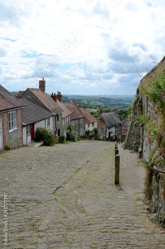 Gold Hill, Shaftesbury, England is famous for being the location of the Hovis bread advert. photo